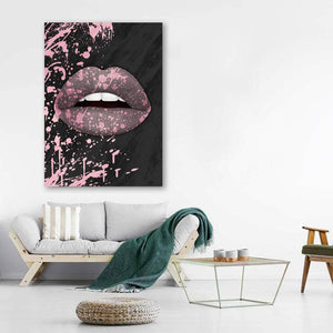 Pink Lips Art-Lips Canvas | MusaArtGallery™