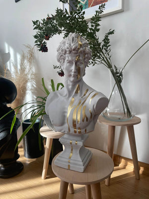 Gold Grey David Bust Statue