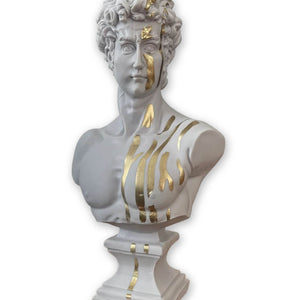 Gold Grey David Bust Statue