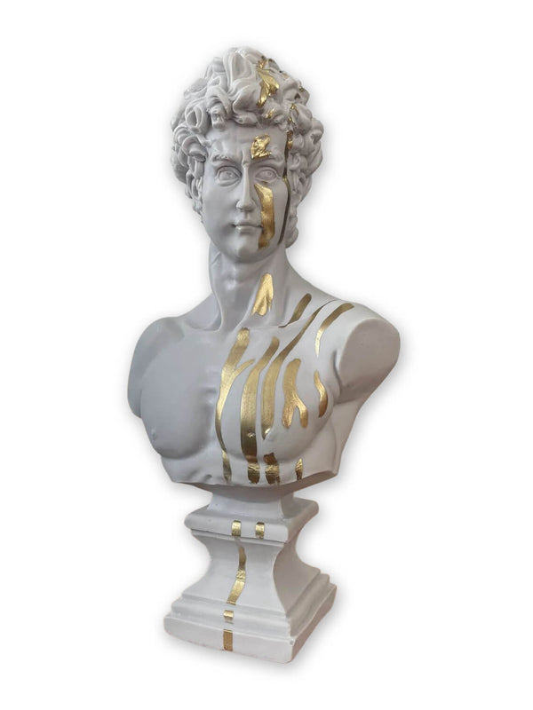 Gold Grey David Bust Statue