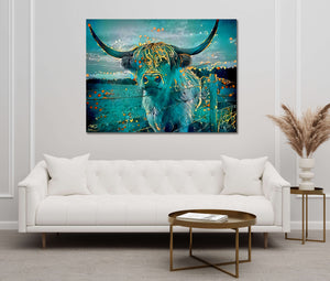 Highland Cow Canvas Wall Art - Modern Art on canvas
