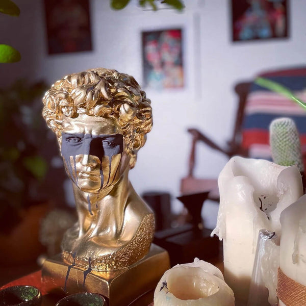 Gold David Head Sculpture