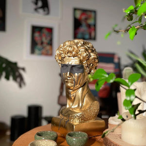 Gold David Head Sculpture