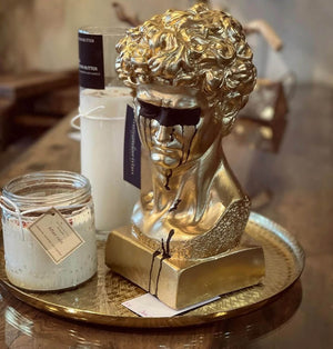 Gold David Head Sculpture- David Bust | MusaArtGallery™