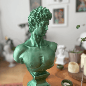 Mint Green David Bust Statue- David Bust Statue for Sale
