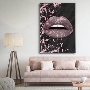 Pink Lips Art-Lips Canvas | MusaArtGallery™