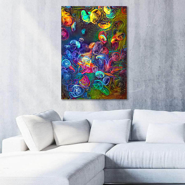 JellyFish Pop Canvas - Psychedelic Wall Art | MusaArtGallery™