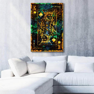 Green King of Spades Art - King Canvas | MusaArtGallery™