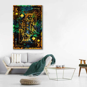 Green King of Spades Art - King Canvas | MusaArtGallery™