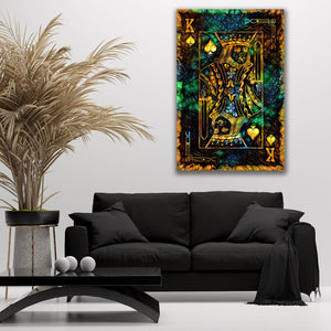 Green King of Spades Art - King Canvas | MusaArtGallery™