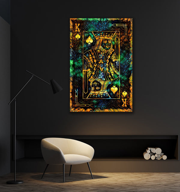 Green King of Spades Art - King Canvas | MusaArtGallery™