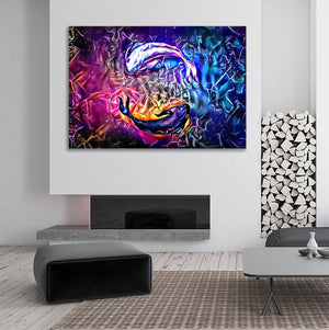 Purple Koi Fish Painting On Canvas