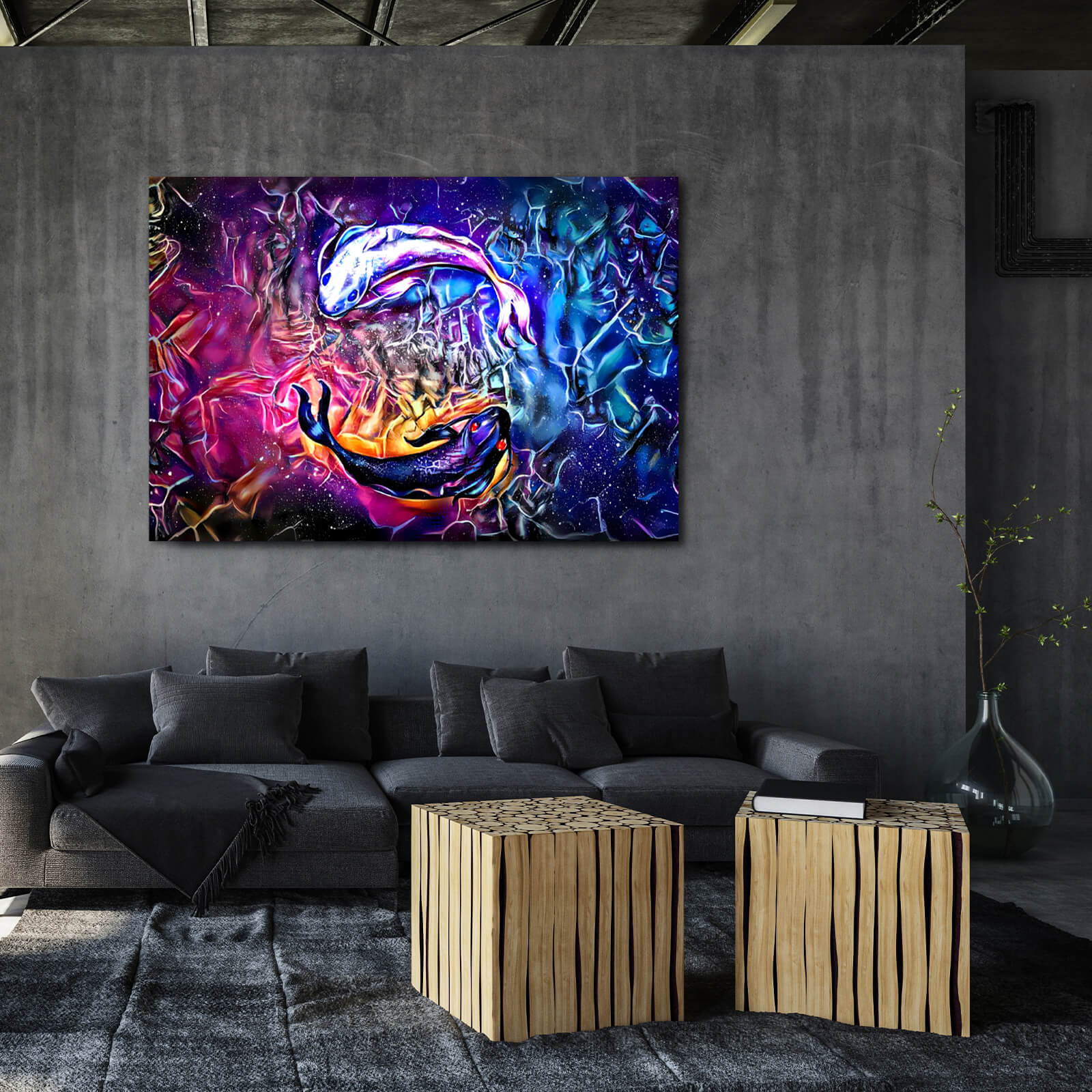 Shop fishing purple art deco Wallpaper