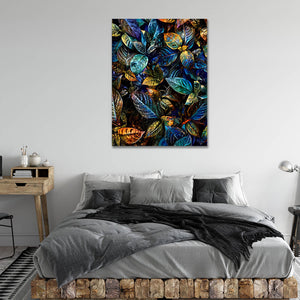 Blue Leaf Wall Decor - Modern Art On Canvas | MusaArtGallery™