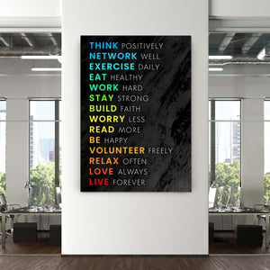 Rules Of Life Canvas -Motivational Wall Art