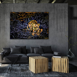 Lioness Hunting Canvas - Lioness Art | MusaArtGallery™