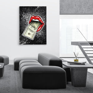 Money Pop Lips Art - Lips Canvas | MusaArtGallery™