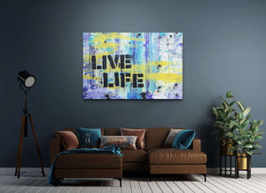 Live Life Graffiti Wall Art - street art on canvas