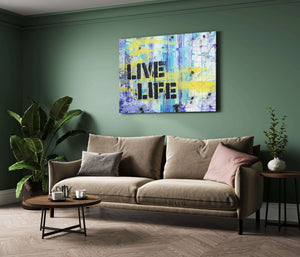 Live Life Graffiti Wall Art - street art on canvas