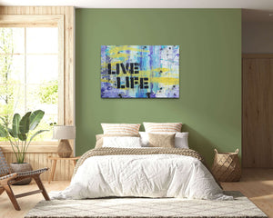 Live Life Graffiti Wall Art - street art on canvas