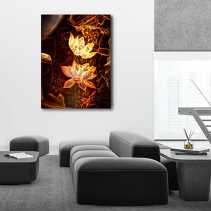 Gold Lotus Canvas - Modern Art on canvas