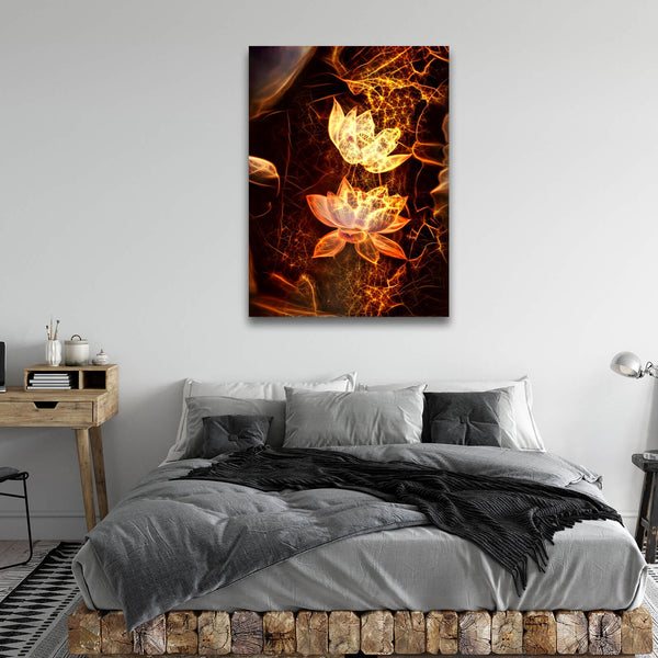 Gold Lotus Canvas - Modern Art on canvas