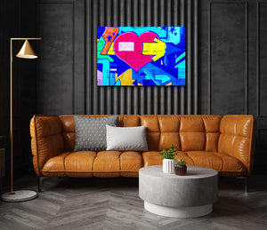 Heart Graffiti Wall Art