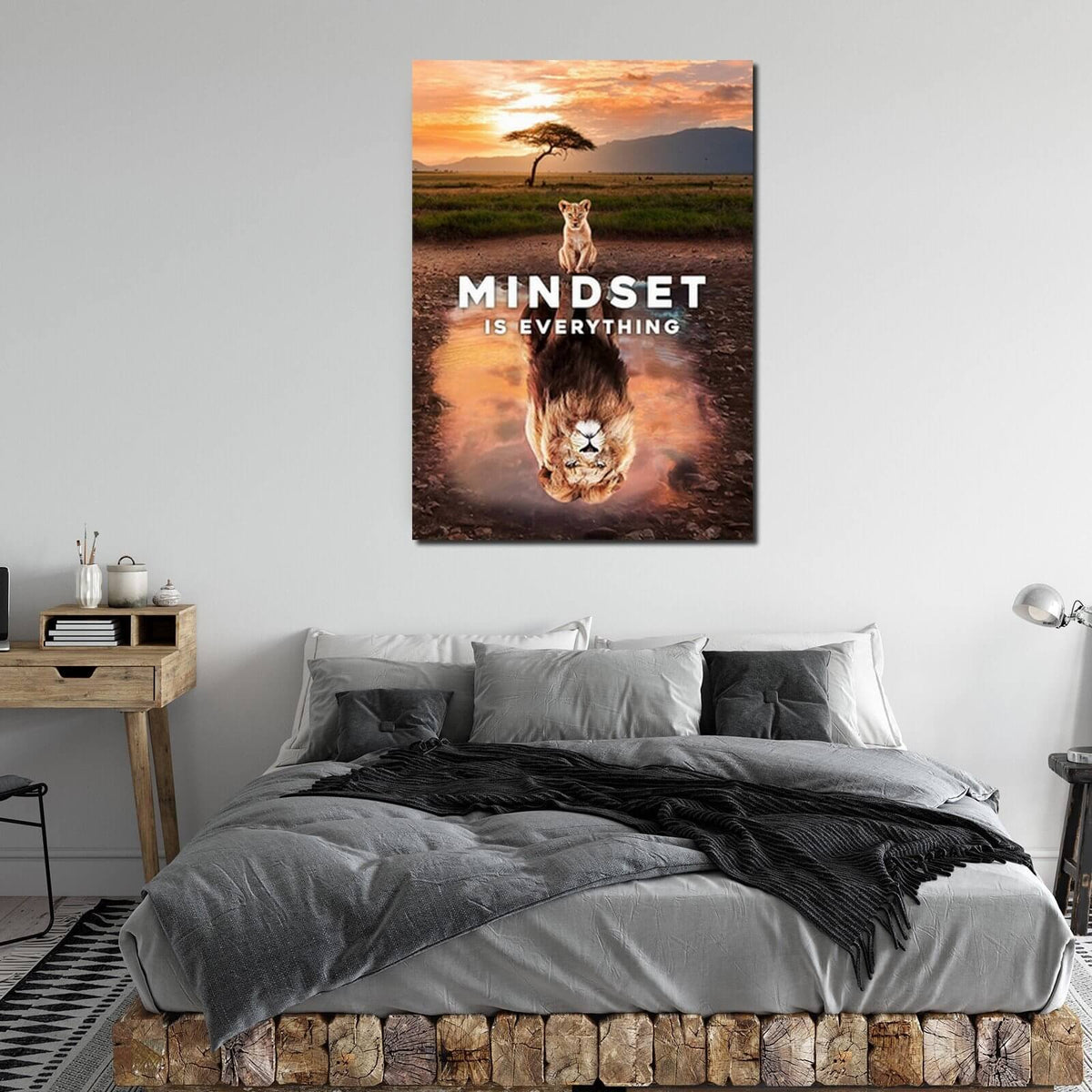 Mindset Is Everything Lion Canvas Mindset Canvas MusaArtGallery™