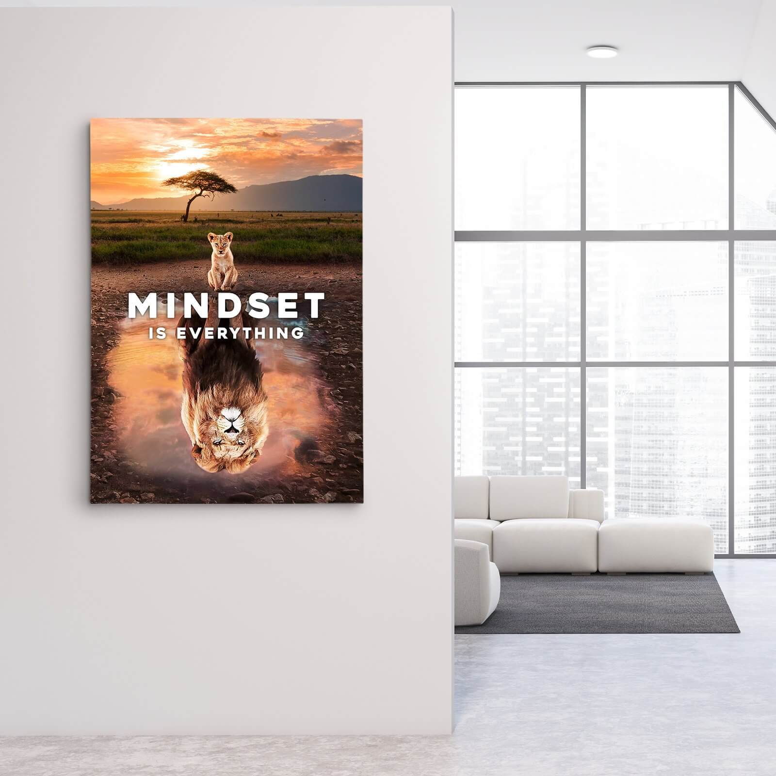 Mindset Is Everything Lion Canvas Mindset Canvas MusaArtGallery™