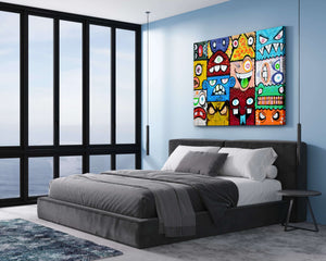 Monsters Graffiti Wall Art - street art on canvas