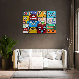 Monsters Graffiti Wall Art - street art on canvas