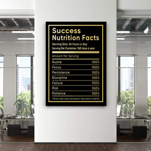 Success Nutrition Facts Motivation Canvas