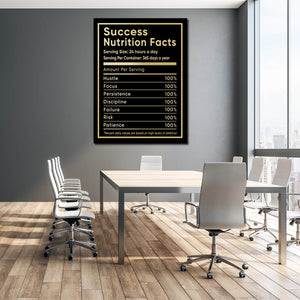 Success Nutrition Facts Motivation Canvas