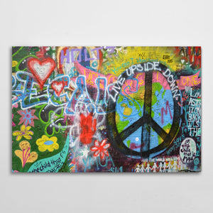 Peace and Love Graffiti Wall Art