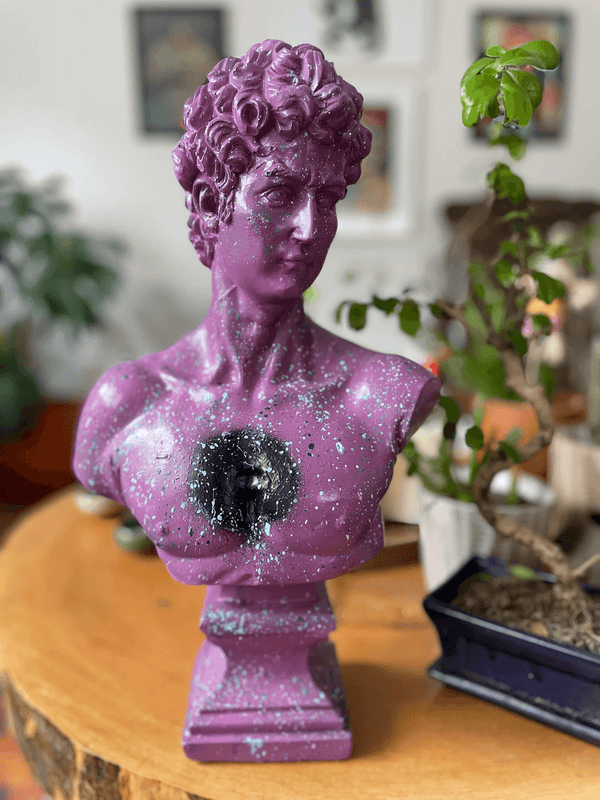 Purple David Bust Statue  - David Bust Statue for sale