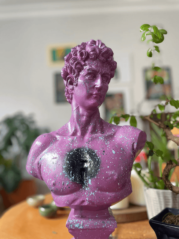 Purple David Bust Statue  - David Bust Statue for sale