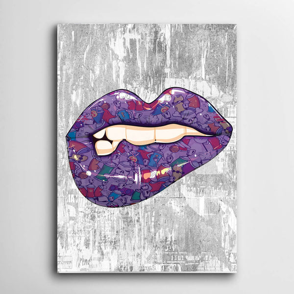 Purple Lips Art- Lips Canvas| MusaArtGallery™