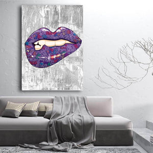 Purple Lips Art- Lips Canvas| MusaArtGallery™