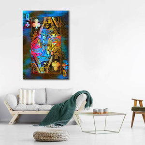 Blue Queen of Clubs Art | MusaArtGallery™