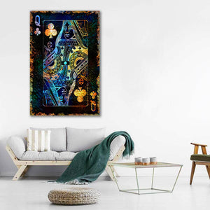 Gold Queen of Clubs Art | MusaArtGallery™
