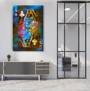 Blue Queen of Clubs Art | MusaArtGallery™