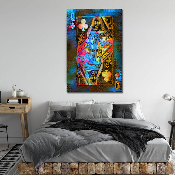 Blue Queen of Clubs Art | MusaArtGallery™