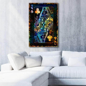 Gold Queen of Clubs Art | MusaArtGallery™