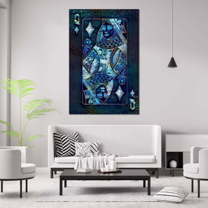 Blue Queen of Diamonds Art | MusaArtGallery™