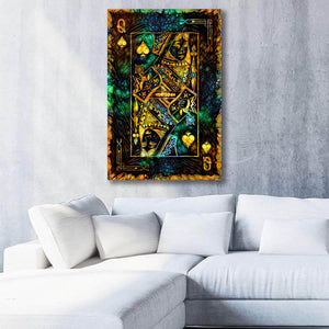 Green Queen of Spades Art | MusaArtGallery™