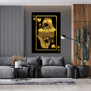 Gold Queen of Hearts Card Art | MusaArtGallery™