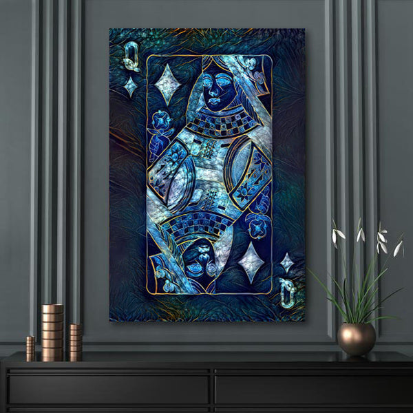Blue Queen of Diamonds Art | MusaArtGallery™
