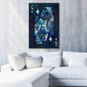 Blue Queen of Diamonds Art | MusaArtGallery™