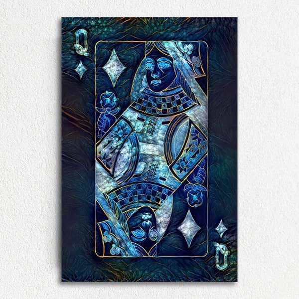 Blue Queen of Diamonds Art | MusaArtGallery™