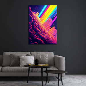 Rainbow City Canvas Print- Trippy Art | MusaArtGallery™